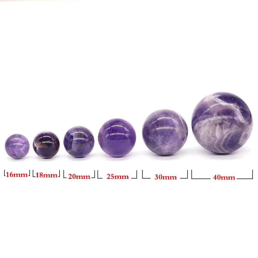 16mm 18mm 20mm 25mm 30mm 40mm Balls Natural Stone Amethyst Crystal Sphere Reiki Healing Mineral Specimen Globe Chakra Home Decor
