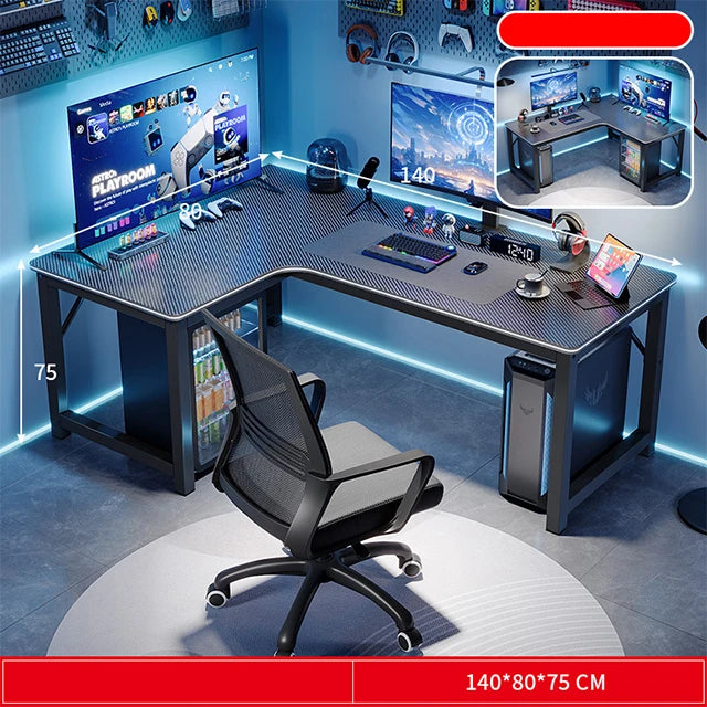L Shape Computer  for Home Office Gaming Desk with Storage Shelves Modern Adjustable Height Desk Workstation Desk Table