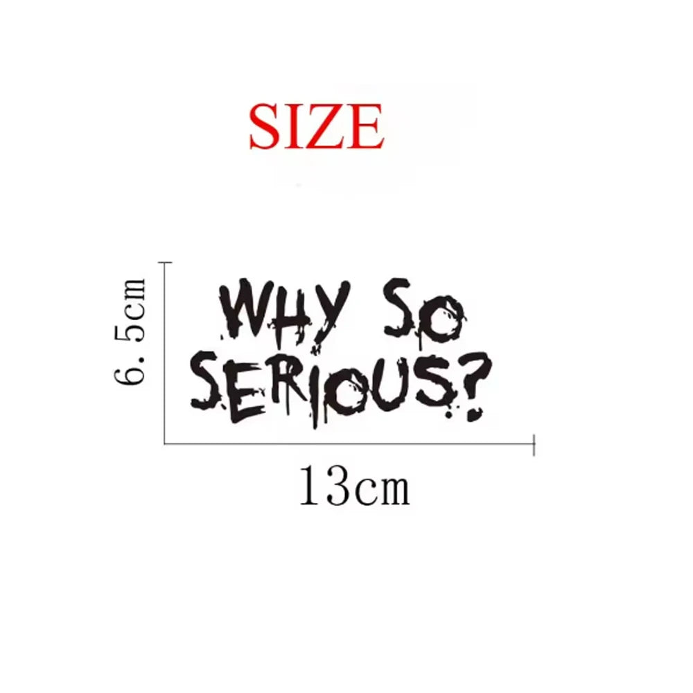 Dark Joker Quote Sticker Why So Serious Waterproof Vinyl Decal Motorcycle Fuel Tank Racing Helmet Decoration Accessories