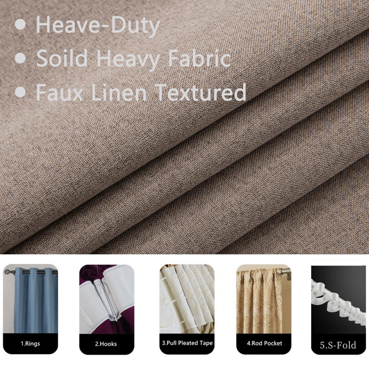 310cm Height Solid Color Custom Made 100% Blackout  Curtains for Living Room Bedroom Window Curtain Soundproof Insulation