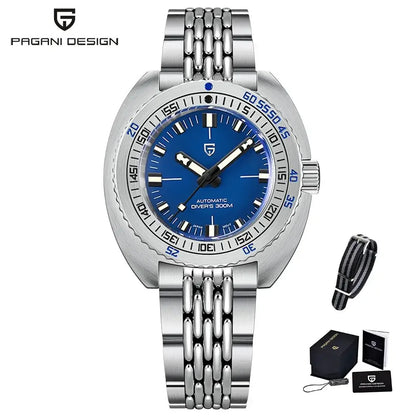 PAGANI DESIGN New Men's Automatic Mechanical Divers Watches 8215 Sapphire Stainless Steel 300m Waterproof AR Watch for Men