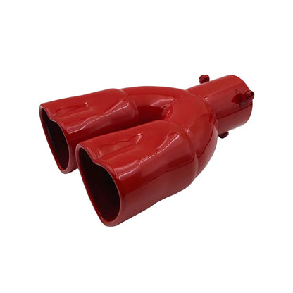 Car heart-shaped double row single row color car tail throat thickened stainless steel love bake blue exhaust pipe