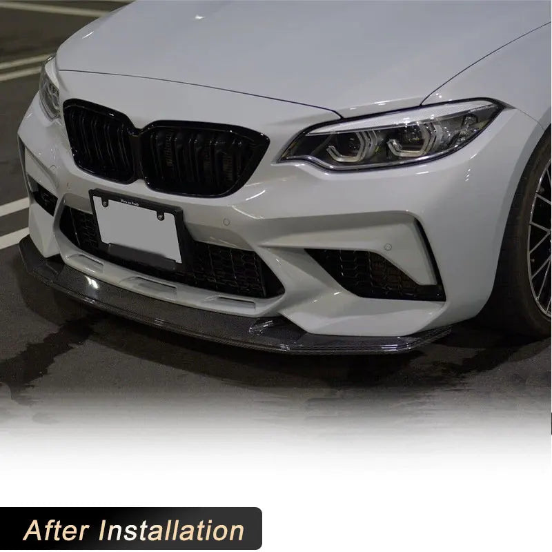 Full Carbon Fiber Front Bumper Lip Spoiler for BMW F87 M2 Competition M2C Coupe 2018-2020 Car Front Lip Chin Apron Body Kit