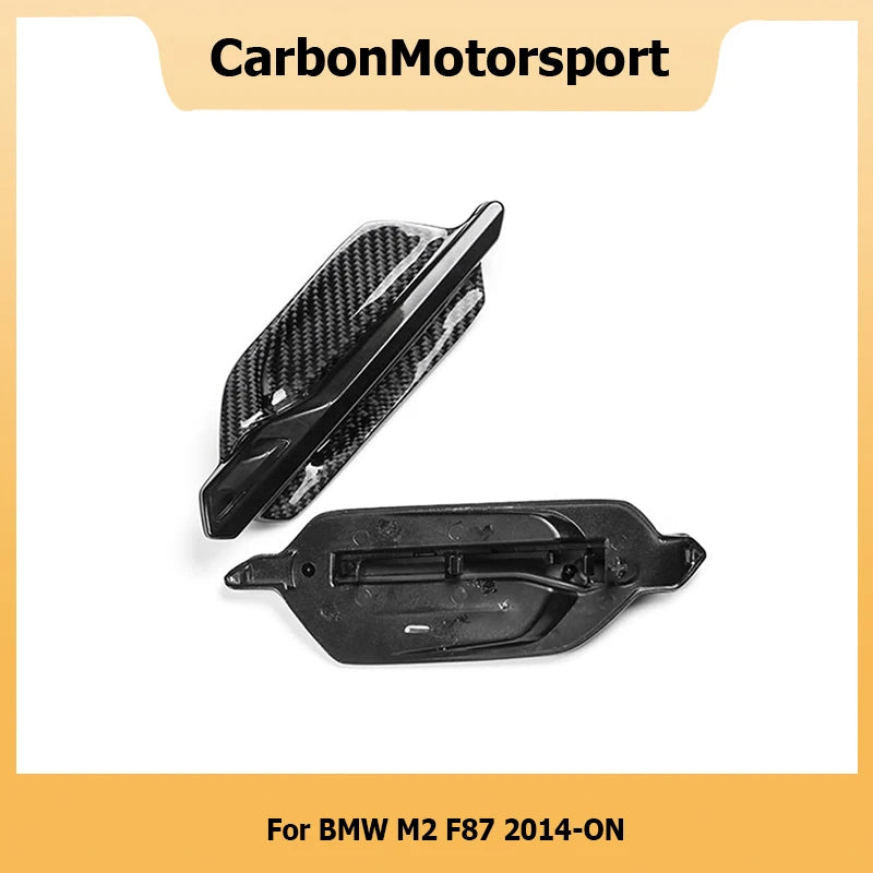 ABS Covered with Real Carbon Fiber Fender Vent Trim for BMW M Series M2 F87 2014 2015 2016 2017-ON Car Side Air Louver with Logo