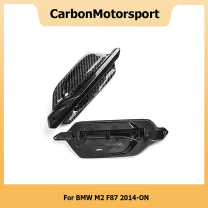ABS Covered with Real Carbon Fiber Fender Vent Trim for BMW M Series M2 F87 2014 2015 2016 2017-ON Car Side Air Louver with Logo