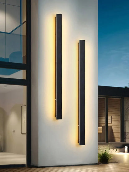 IP65 Waterproof Wall Lamp Minimalist LED Outdoor Wall Lamp Black Balcony Terrace Outdoor Wall Villa Garden Wall Washer Lamp