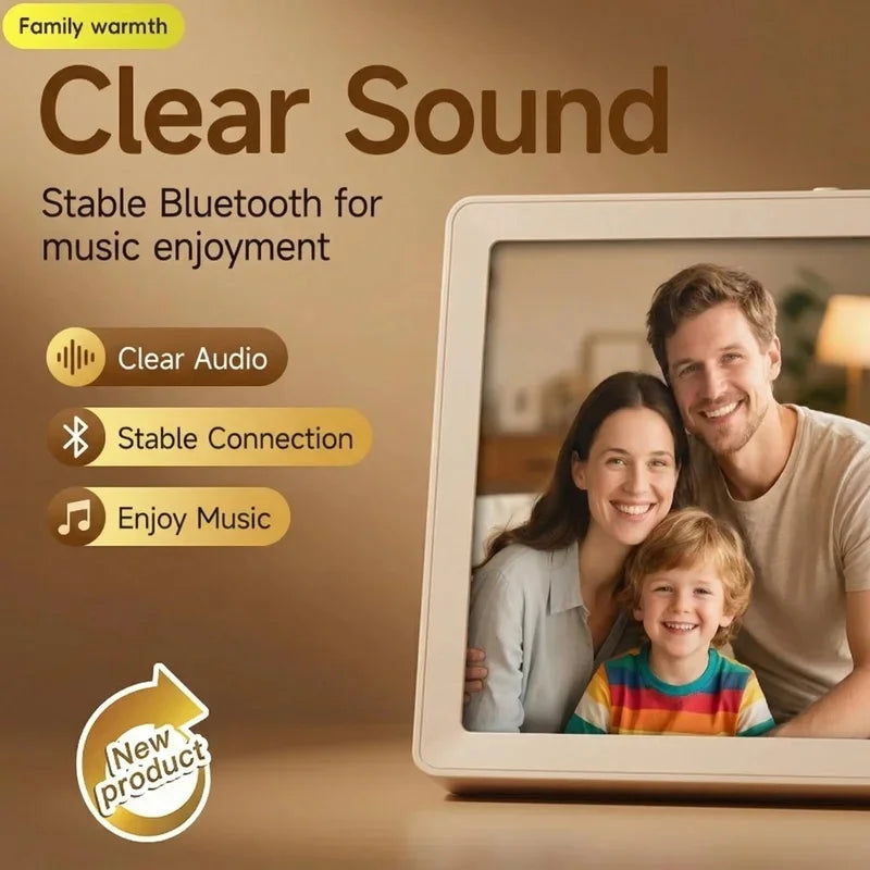 4" DIY Photo Frame Wireless Bluetooth Speaker Magnetic Design Desktop Picture Decor Audio Support Recording TF Card Playback