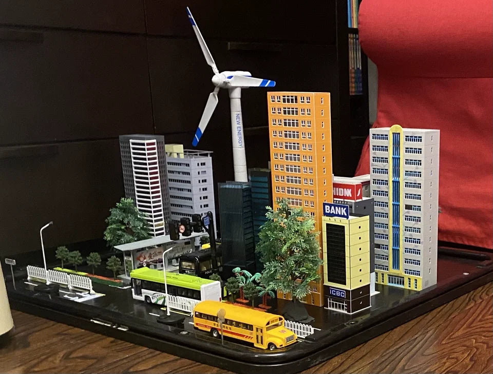 1/350/150 Diorama Outland City Modern Commercial Building Model Street Office Home Scene Model Toys