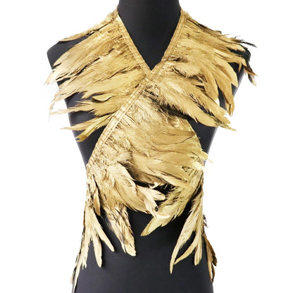 1 Meter Gold Rooster Feather Trim 15-20cm Natural Silver Feathers for DIY Wedding Plumes Dress/Skirt Sewing Accessories Ribbon