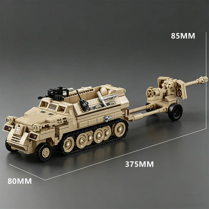 City Series Figurine Toy Tank Transport Vehicle Half Track Armored Vehicle Puzzle Assembly Building Block Car Truck Sd.Kfz.251