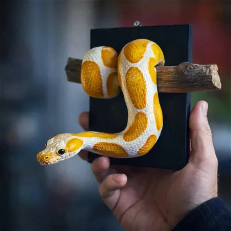 Golden Ball Python Wall Art 3D Metallic Snake Sculpture Home Decor For Snake Lovers Halloween Christmas Gift Gothic Accent