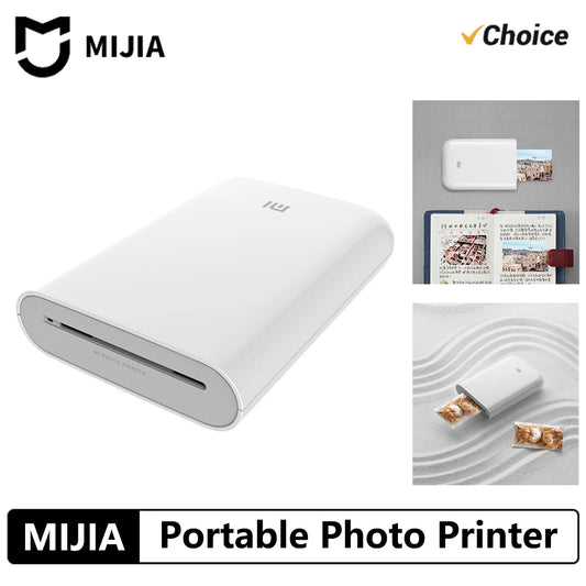 Original Portable MIJIA Pocket Photo Printer Wireless Bluetooth Thermal Print AR Video Mijia ZINK Self-adhesive Color CN