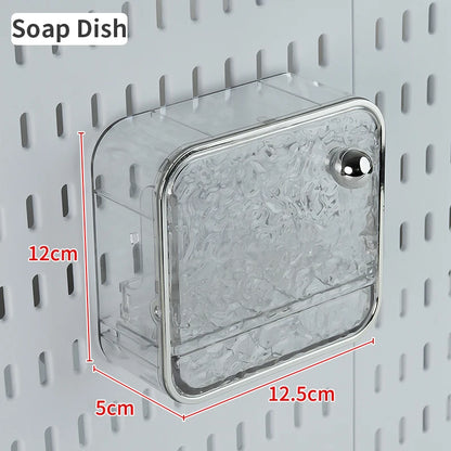 Nordic-Style Display Shelf Background Wall Storage Board: Simple Drilled Room Creative Wall Storage Pegboard Wall Combination