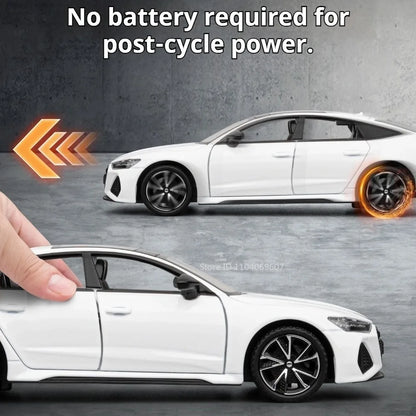 1:32 RS7 RS6 Miniature Car Toy Models Alloy Diecast Rubber Tires Doors Opened Exquisite Interior Pull Back Decoration Vehicles