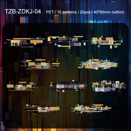 JIANWU Noise Space Series Vintage Cyberpunk Mosaic Landscape Material Collage PET Sticker Creative DIY Journal Stationery