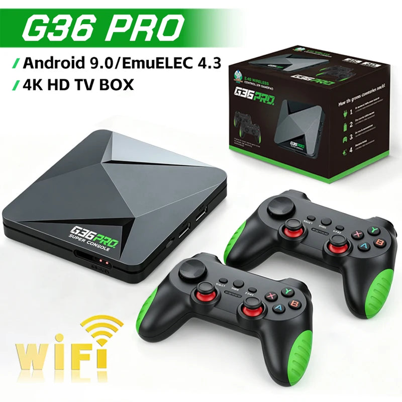 2026 New Super G36 Pro Game Console with 256G 120000+ Retro Video Games,Game Box with Wireless Controller,Kid Gift