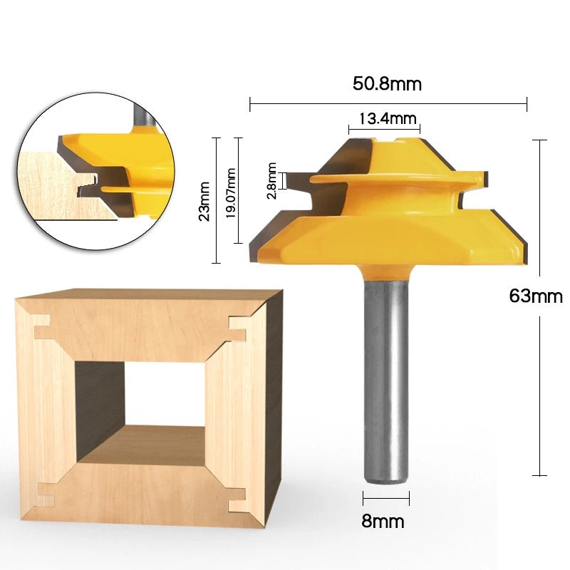 Carpentry tools paneling cutter, high-end 45-degree mortise and tenon milling cutter, profile cutter, right-angle cutter ...