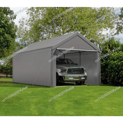 3M X 6m PE Heavy Duty Canopy Steel Canopy Storage Shed, Portable Garage Party Tent with Removable Side Walls and Doors
