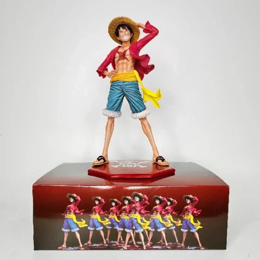 New 24cm One Piece Anime Figure Confident Smiley Luffy Three Form Face Changing Doll Action Figurine Model Toys Kits