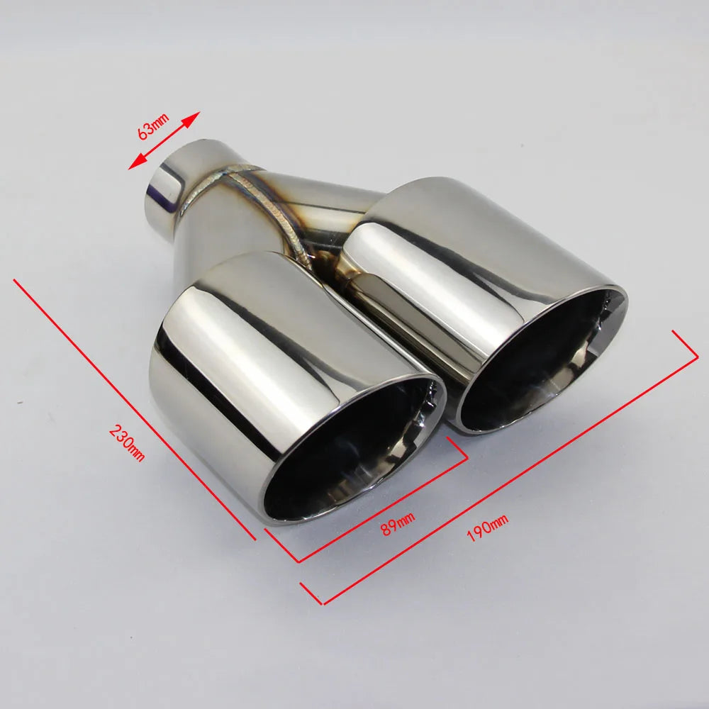 Car Accessories Stainless steel welded Y-type double outlet straight edge exhaust pipe tail throat