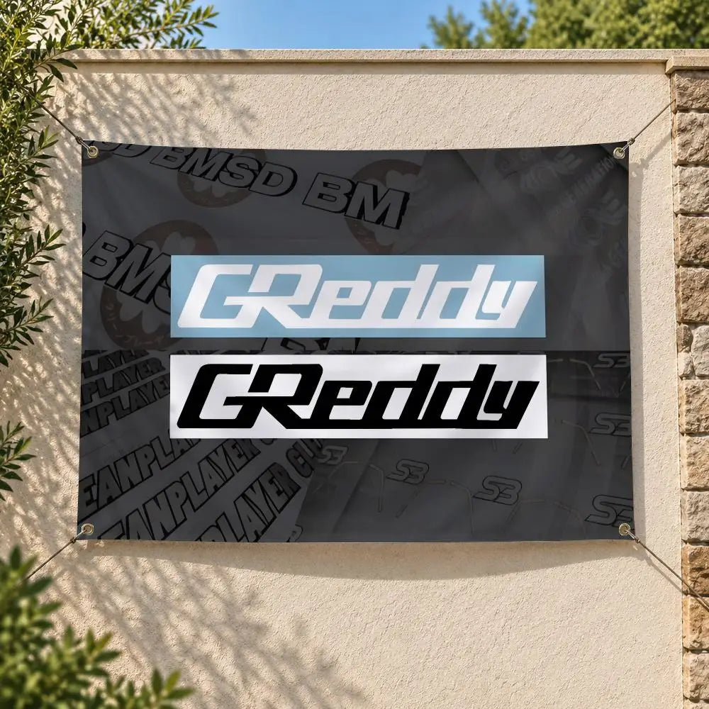 GReddy JDM Turbo Street Racing Flags Personalized Banner Flag Room Dorm Camping Picnic Garage Bar Outdoor Wall Decor