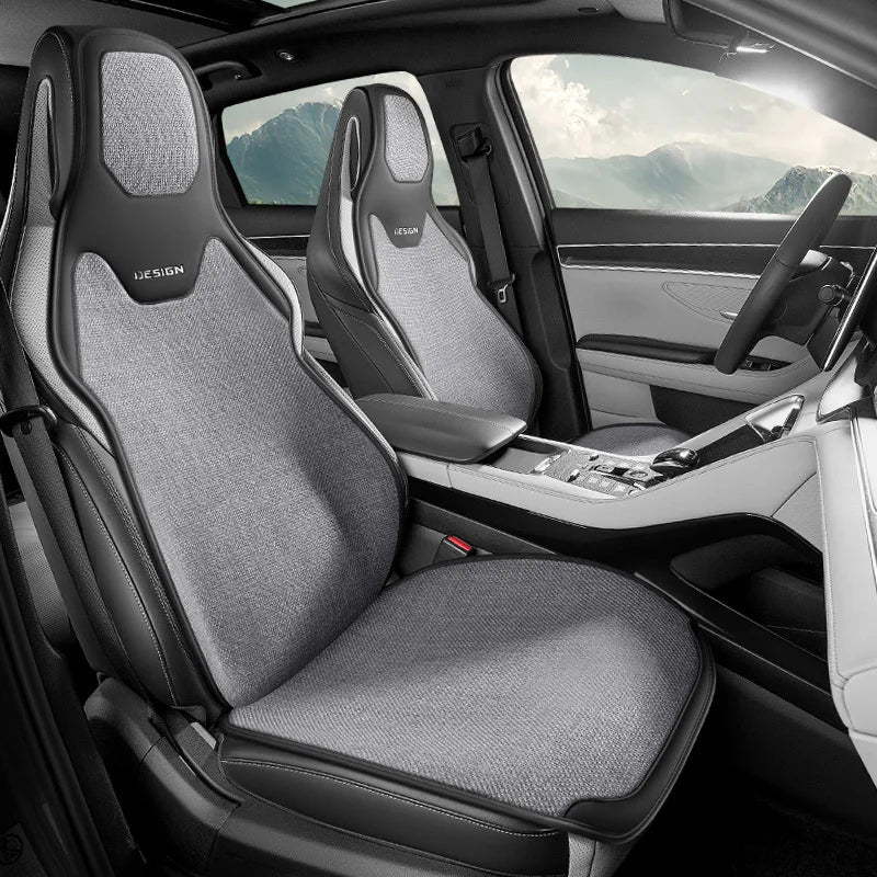 Universal Linen Car Seat Cover Four Season Flax Comfortable Breathable Anti-Slip Car Covers Cushion SUV Sedan Seat Protection