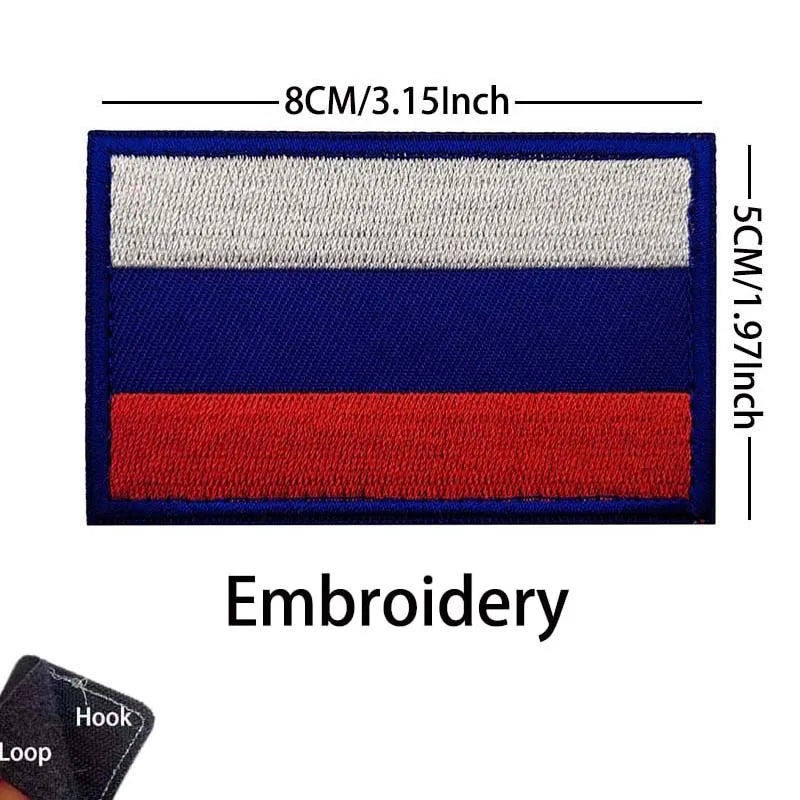 Russian Eagle Flag Emblem Russia Soldier,Knights Clothes Applique Embroidered Patch,Reflective Badges Military Tactical Stickers