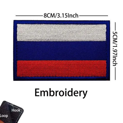 Russian Eagle Flag Emblem Russia Soldier,Knights Clothes Applique Embroidered Patch,Reflective Badges Military Tactical Stickers