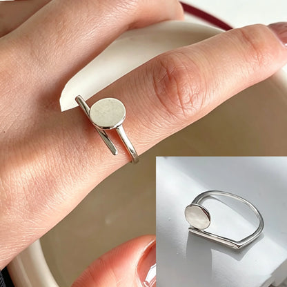 PANJBJ 925 Sterling Silver Geometry Crystal Ring For Women Ellipse Exaggerated Punk Water Drop Open Jewelry Gift Dropshipping