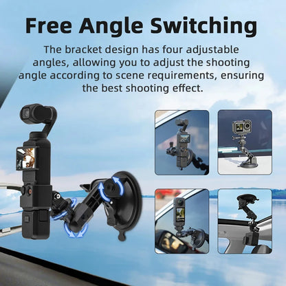 For DJI OSMO Pocket 4P/4/3 Camera Car Holder Bar Suction Cup Mount Adapter Gimbal Camera Car Mounted Holder Camera Accessories