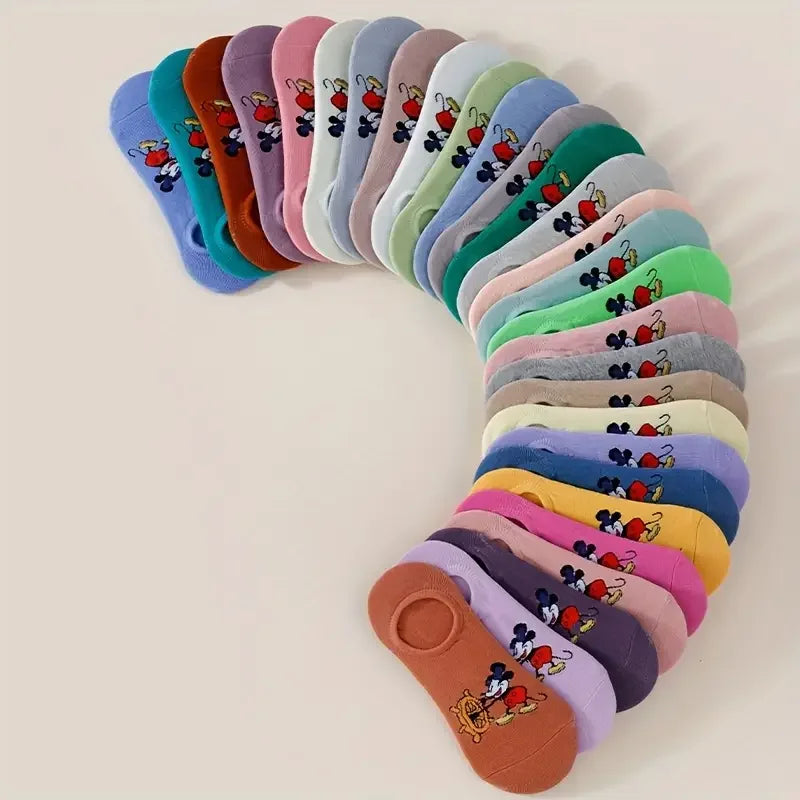 5/10 Pairs of Sweet and Cute Candy Colored Cartoon Women's Knitted Short Socks Lightweight Breathable Invisible Ankle Socks