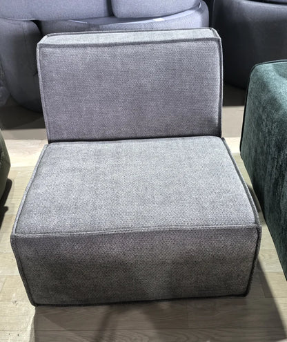 Frameless Tofu Block Sofa, Wabi-Sabi Chenille Fabric with 5-Zone Support, Heavy-Duty & High-Density Foam, Minimalist Design