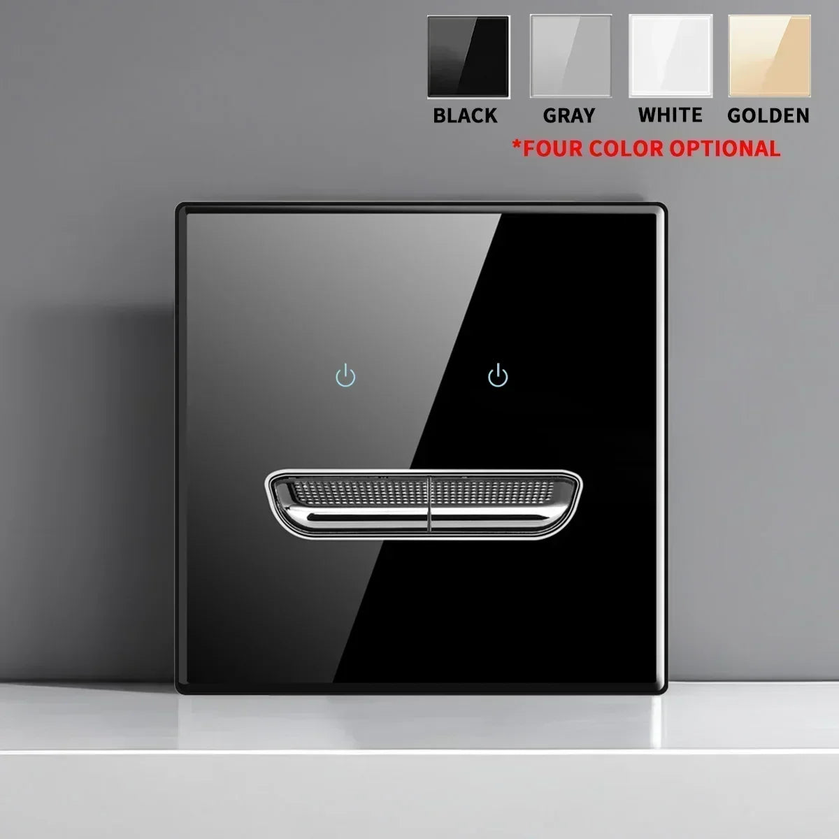 British French Standard Tempered Glass Switch Socket with Indicator Light Self-Reset 1 2 3 4 Gang Wall Panel Outlets 2usb Socket