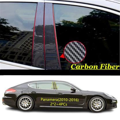 Car PC Material Pillar Post Cover Door Trim Window Molding Sticker Plate Accessories For PORSCHE Panamera 2010-2023/Macan 2014+