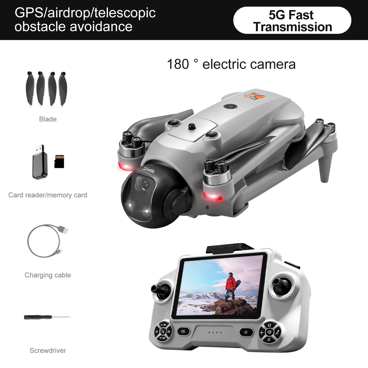YL059 RC Quadcopter Drone with 4K Camera 23 Min FPV GPS Flight Optical Flow Positioning Auto Return Home RC Toy Boy Gift Dron
