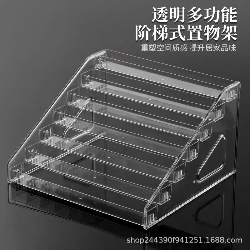 Transparent ladder small ornament shelf bar figure live broadcast display multi-functional storage rack acrylic display rack