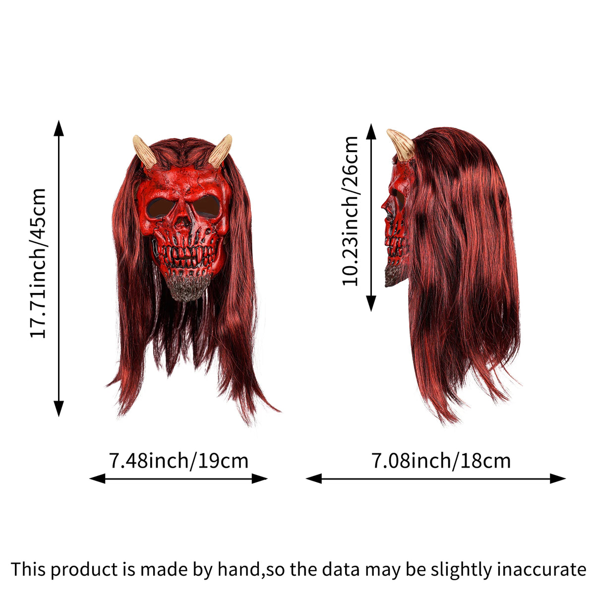 Scarlet Demon Role Play Latex Mask, Cosplay Prop for Halloween,Xmas,Bar Party & Carnival.Soft & Breathable Great Graduation Gift