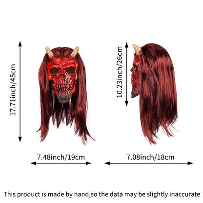 Scarlet Demon Role Play Latex Mask, Cosplay Prop for Halloween,Xmas,Bar Party & Carnival.Soft & Breathable Great Graduation Gift
