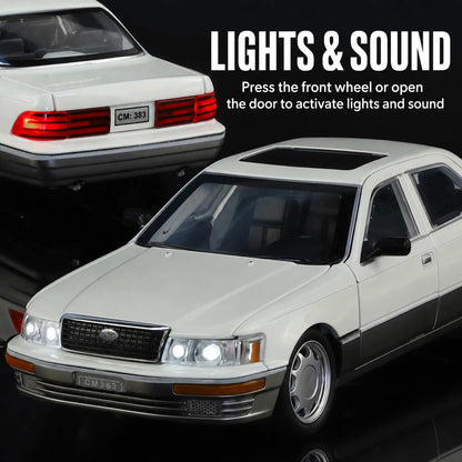 1/24 Lexus LS400 Classical Toy Car Model Diecast Alloy Metal Miniature Vehicle Model Sound & Light Collection Gift For Boyfriend
