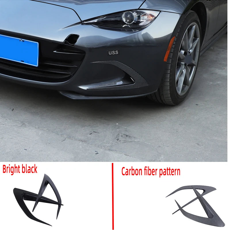 For use in the 2016+ Mazda MX-5 front bumper air intake grille decorative frame, bumper decorative strips, carbon fiber pattern