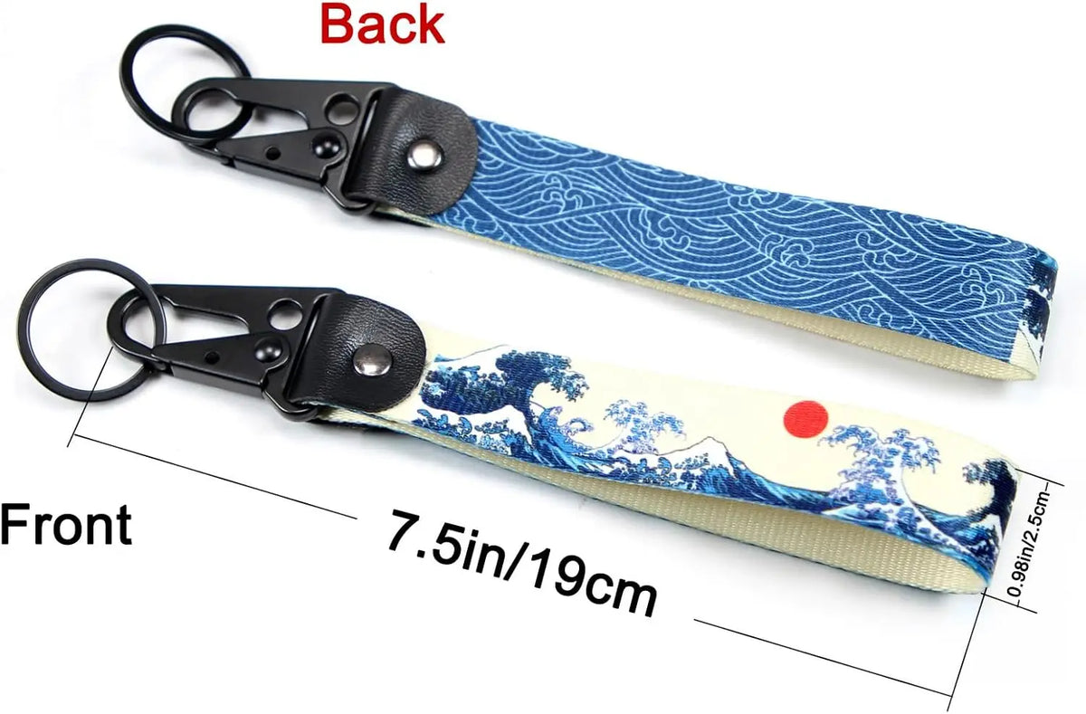 JDM Keychain, Car Motorcycle Key Chains Jet Key Tag for JDM Cars, Bikes, Scooter, ATV, UTV [Wave]