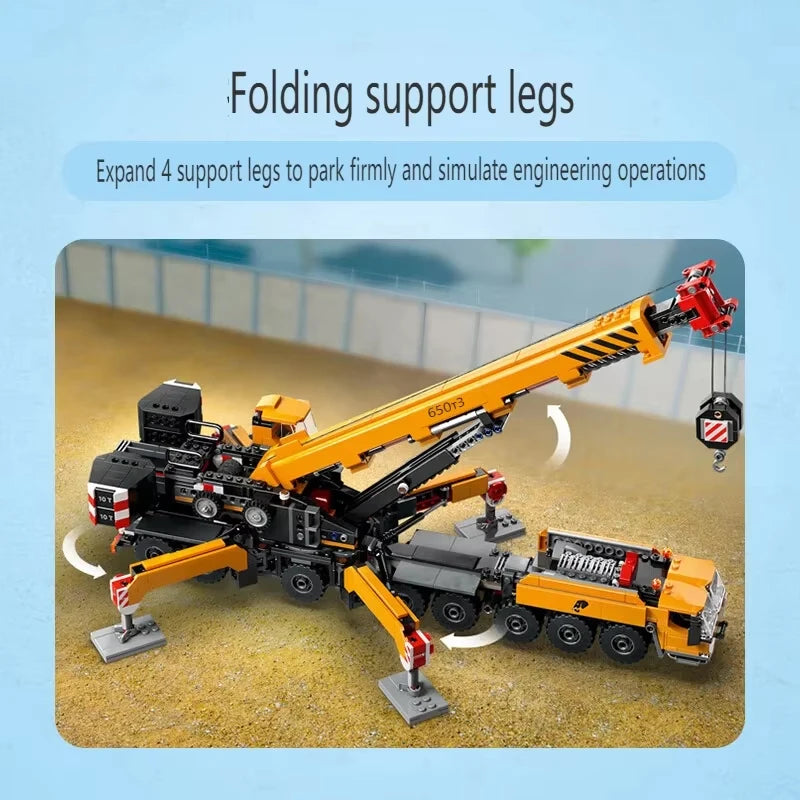 Third Party Compatible Sets City Series Building Blocks 60409 Mobile 16-Wheel Yellow Crane Hoisting machine Toys Gift