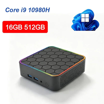 Intel Core I9 10980HK Windows 11 Pro Portable Pc Computer 32GB RAM 1/2TB SSD WIFI 6 BT5.2 4K 60Hz HD Mini Gaming Office Study Pc