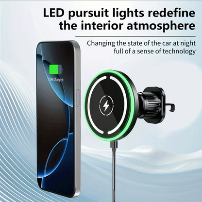 30W Car Charger, Auto-Lock Wireless Fast Charging Phone Mount, Secure Car Charging Dock for iPhone 12 13 14 15 16 17 Xiaomi