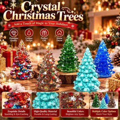 Christmas Tree Mini Resin Ornament, Glitter Artificial Tabletop Decor, Fake Pine Table Centerpiece, Holiday Party Desktop Gift