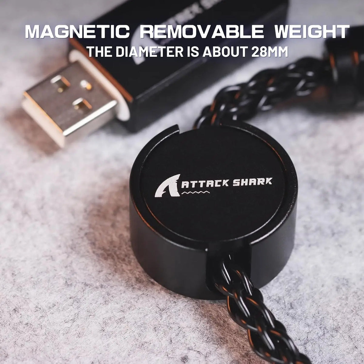 ATTACK SHARK C07 Custom USB C Keyboard Cable with RGB Lighting for 8KHz Magnetic Keyboard, 5-Pin CNC Aviation Connector