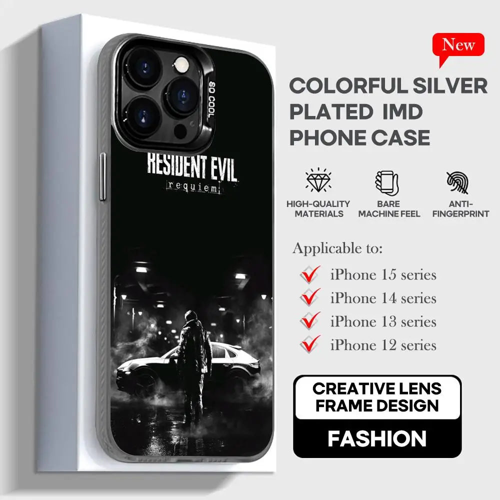 new game Resident Evil Requiem Phone Case black IMD Colorful Silver Suitable case for iPhone 17 16 e 15 14 13 12 11 Pro Max