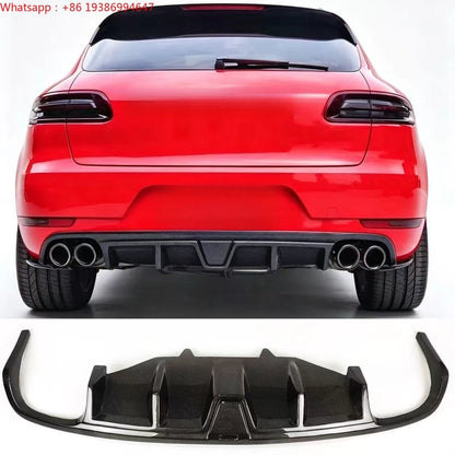 For Porsche Macan 95B 2014-20 Blade-Style Rear Diffuser Carbon Fiber Factory Direct for Porsche Macan Rear Diffuser Bumper Lip