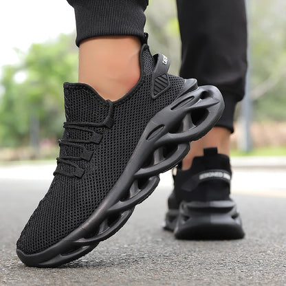 Summer Men Casual Sports Running Shoes Breathable Lightweight Sneakers Outdoor Mesh Black Athletic Jogging Tennis Walking Shoe