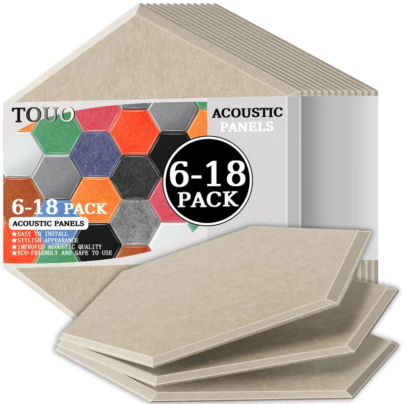 TOUO Acoustic Panel 6/12/18 Pcs Offices Acoustic Treatment Flame Retardant Ceiling Material Sound Insulation Wall Panels